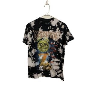 Metallica Sz Med Life is Pain Bravado Death Is Pain Graphic Tee Black Acid Wash